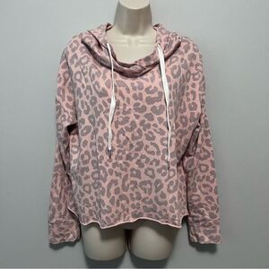 Peyton Jensen Pink Animal Print Hoodie Pullover Size S